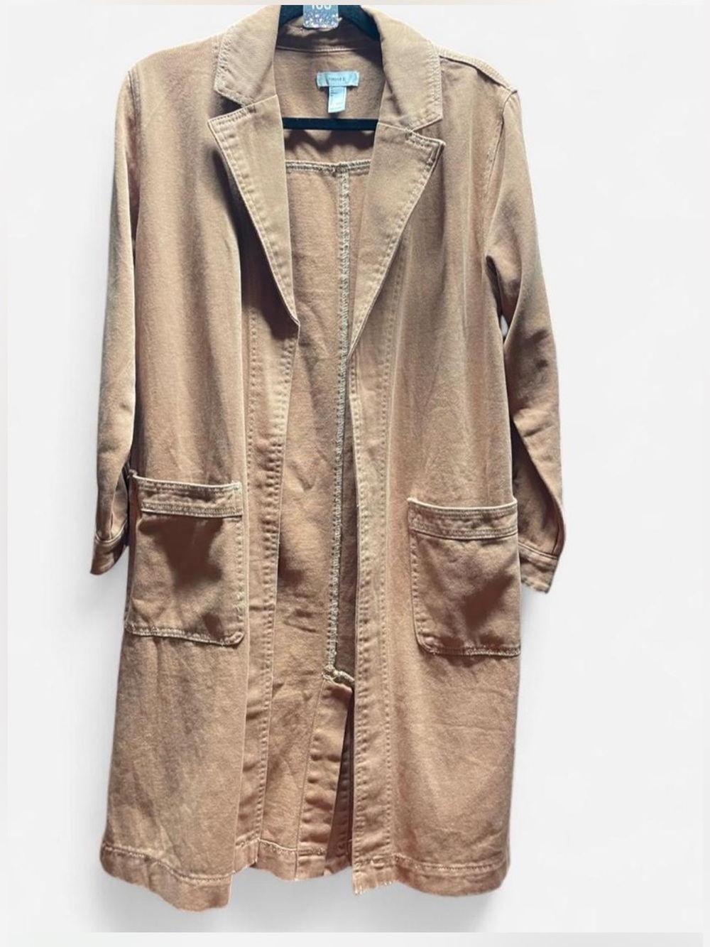Forever 21 Brown Open-Front Long Trench/Duster Style Coat